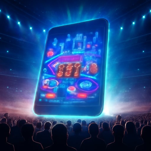 casino game app lobby with bright menu tiles